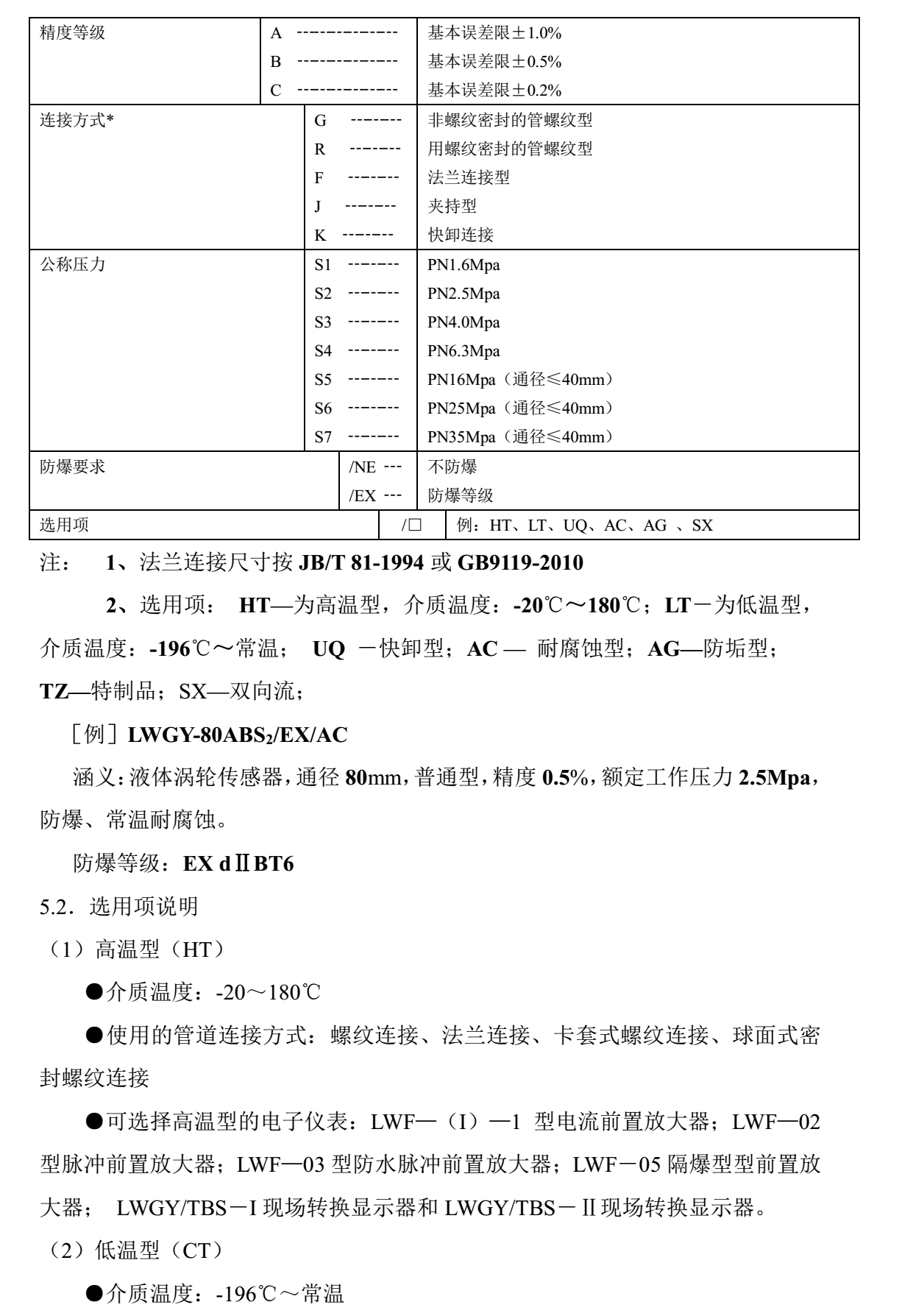 乙二醇用流量计选型说明2